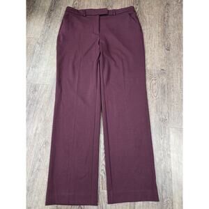 Simply Vera Wang High Rise Straight Dress Pants Burgundy Size 14